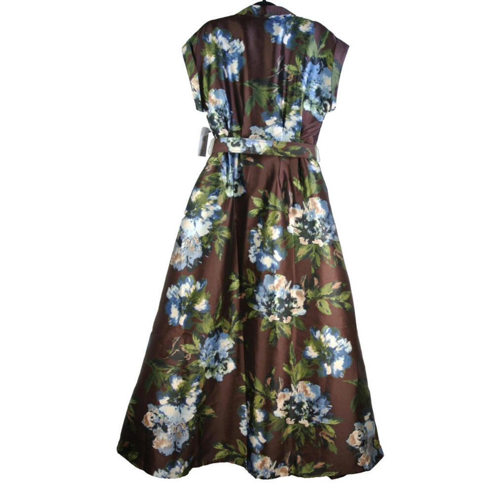 NEW Julia Jordan Women's Floral Print Belted Satin Gown Multi Sz 8 #LD552 - Picture 7 of 11